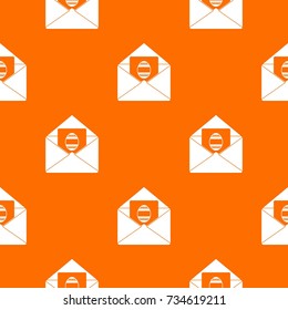 Easter card pattern repeat seamless in orange color for any design. Vector geometric illustration