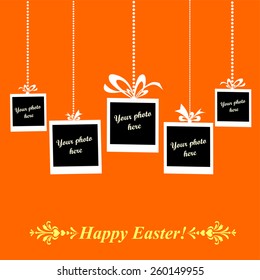 Easter card. Photo frame. Vector Illustration