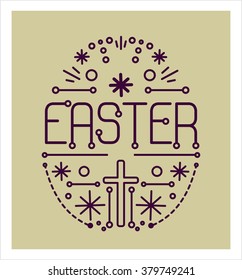 Easter card with a picture in the form of eggs