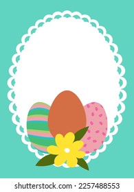 Tarjeta de Pascua con un lugar debajo del texto en un estilo plano