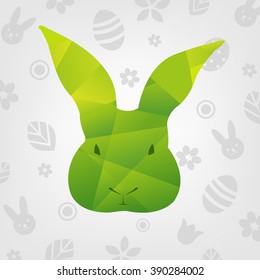 Easter Card Poster With Gradient Mesh, Vector Illustration