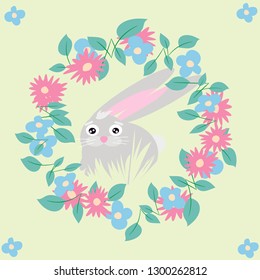 Easter card with a rabbit 