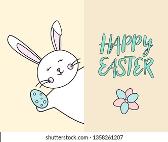 Easter card with rabbit
