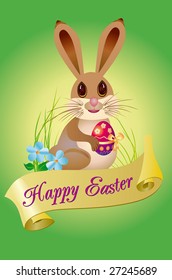 Easter card with rabbit