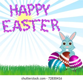 Easter card with rabbit