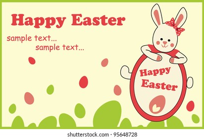 easter card with rabbit