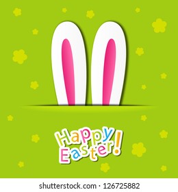 Easter card with rabbit ears