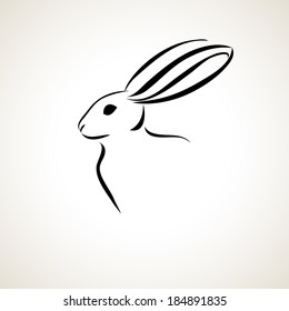 Easter card with rabbit outline