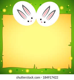 Easter card with rabbit outline