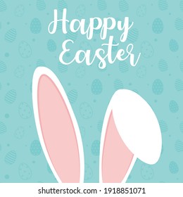 Easter card with rabbits ears