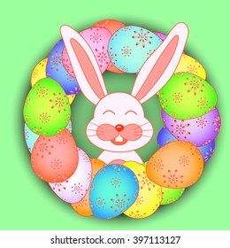 Easter card with rabbits in the EPS 10 vector