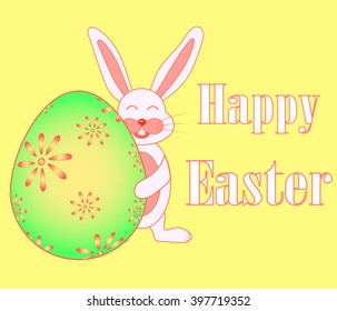 Easter card with rabbits in the EPS 10 vector