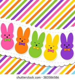 Easter card with rabbits eps10