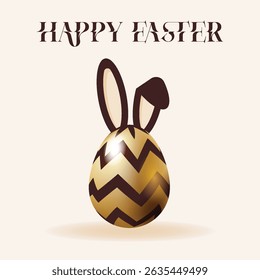 Easter card with realistic chocolate egg