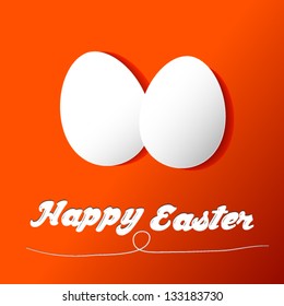 Easter card with realistic paper eggs