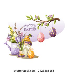 Easter card. Easter set of decorative elements. Hand drawing. Vector. Isolate on white background, clipart