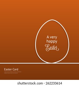 Easter card with silhouette line egg for your design