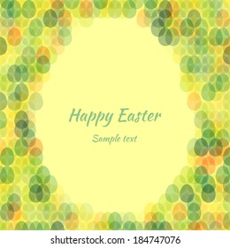 Easter card with space for text on colorful background, vector illustration
