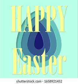 Easter card in the style of papers cut