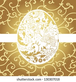 Easter card with stylized floral egg