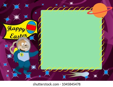 Easter card template with rabbit