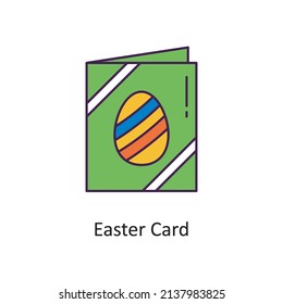 Easter Card vector Filled Outline Icon Design illustration. Easter Symbol on White background EPS 10 File