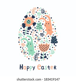 Easter card. Vector illustration.