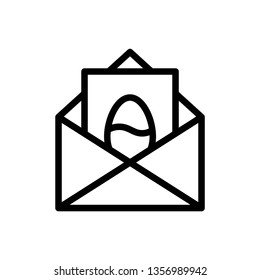 Easter card vector illustration, Easter line design icon