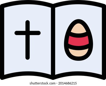 easter card vector line colour icon
