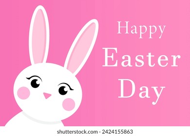 Easter card with a white rabbit