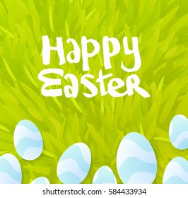 Easter card.Happy Easter- handdrawn lettering.Vector template for your design.Eps 10