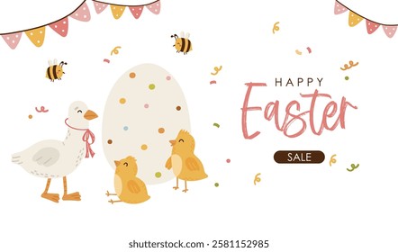 Easter cards printable, Bunny cards vector, Easter greetings cards, Sale, flyer, invitation