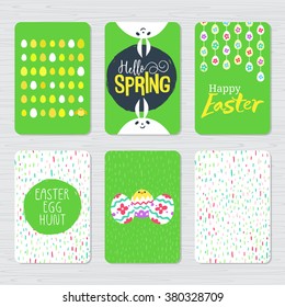 Easter cards set. Spring cards template.