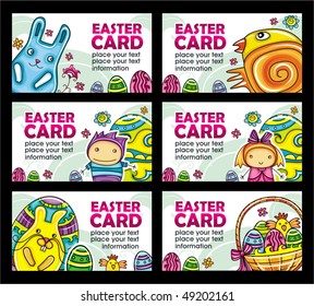 Easter cards vector set