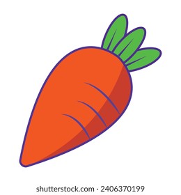 Easter Carrot Fresh Vector Illustration with white background
