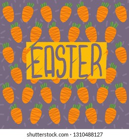 Easter carrot. Easter. Happy easter. vector illustration.