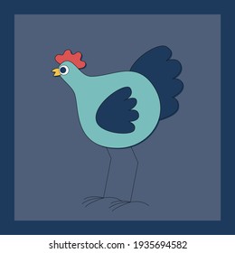 Ostercartoon-Huhn im Frühjahr