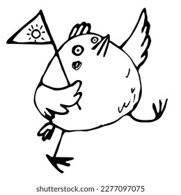 easter, cartoon, chicken, vector, illustration, animal, cute, bird, egg, funny, art, character, drawing, design, symbol, nature, doodle, graphic, sketch, white, outline, print, isolated, hand drawn, s