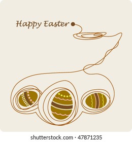 Easter cartoon greeting card