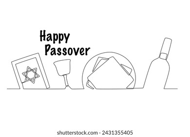 Easter is celebrated by followers of the Jewish religion. Passover one-line drawing