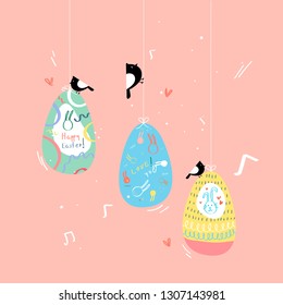 Easter celebration card vector
