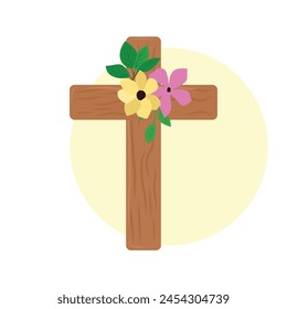 easter celebration. cross christian isolated on white background