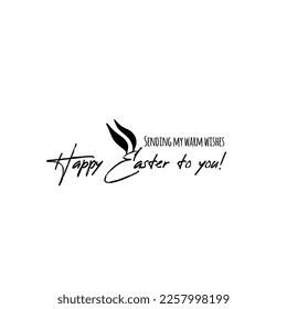 Easter celebration handwritten lettring phrase in various languages. Vector illustration set isolated on white. Translation: Happy Easter.