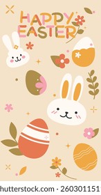 Easter celebration illustrations featuring rabbits and Easter eggs