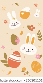 Easter celebration illustrations featuring rabbits and Easter eggs