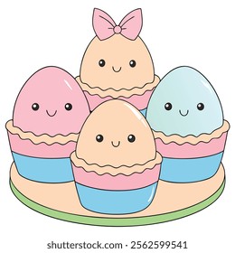 Easter Celebration Vector Illustrations | Festive Graphics on White Background