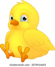 An Easter chick bird cute cartoon character mascot