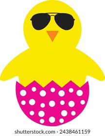 Easter Chick clip art design on plain white transparent isolated background for card, shirt, hoodie, sweatshirt, apparel, tag, mug, icon, poster or badge