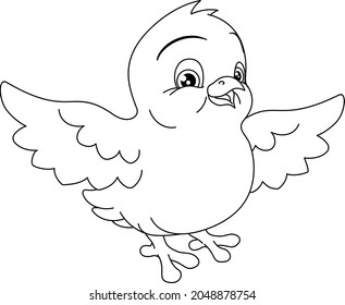 An Easter chick coloring book black and white cartoon character outline 