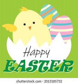 Easter chick and egg ornament for easter card